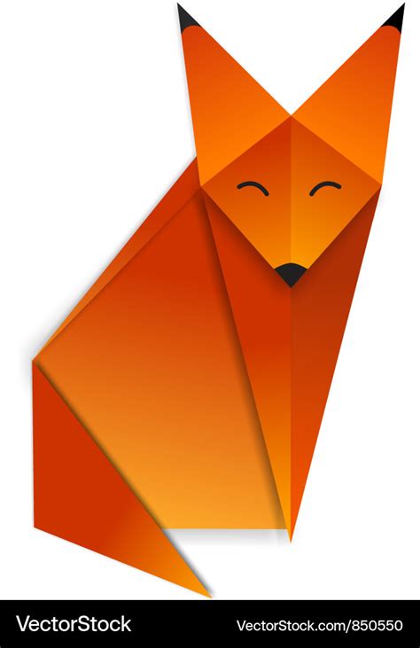 Origami fox Royalty Free Vector Image - VectorStock