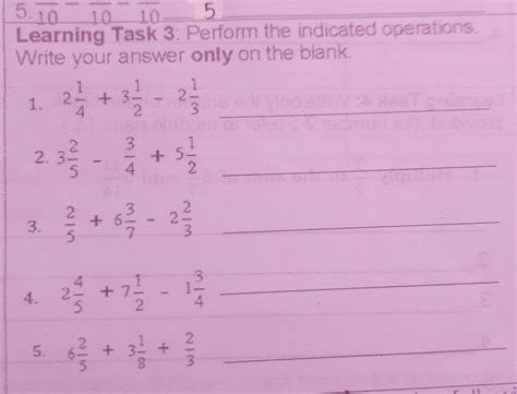 Solved Frac 10 Frac 5 Learning Task 3 Perform The