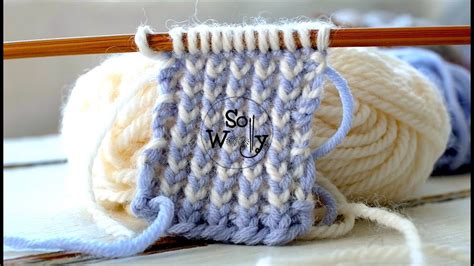 How To Knit The Two Color Reversible Ribbing Stitch Just Rows And It