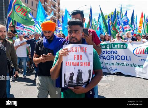 Latina Gewerkschaften Auf Dem Platz Mit Der Indischen Gemeinde Um Nach Dem Tod Des