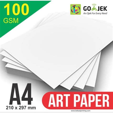 Jual Kertas Art Paper 100 Gsm Ukuran A4 1 Rim 500 Lembar Shopee