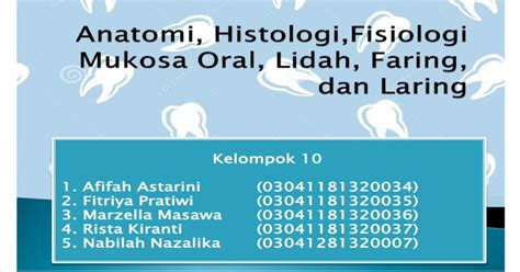 Download Pdf Anatomi Histologi Fisiologi Mukosa Oral Lidah Faring Laring