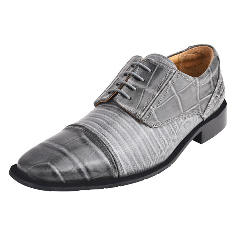 Libertyzeno Mens Oxford Formal Dress Shoes For Adult Male Gray