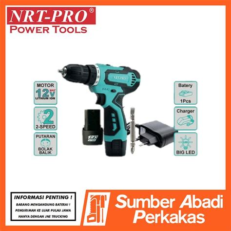 Jual NRT PRO DC 320 Mesin Bor Cordless Drill Screwdriver Baterai Batre