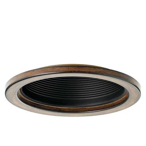 Kichler Barrington Distressed Black And Wood Baffle Recessed Light Trim