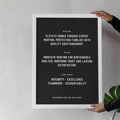 Personalized Mission Vision Core Values Wall Art Print Poster