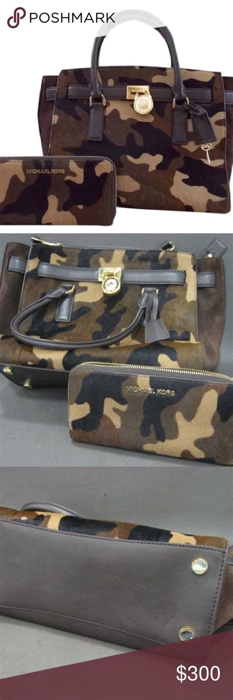 Michael Kors Hamilton Wallet Camo Leather Set Euc Michael Kors