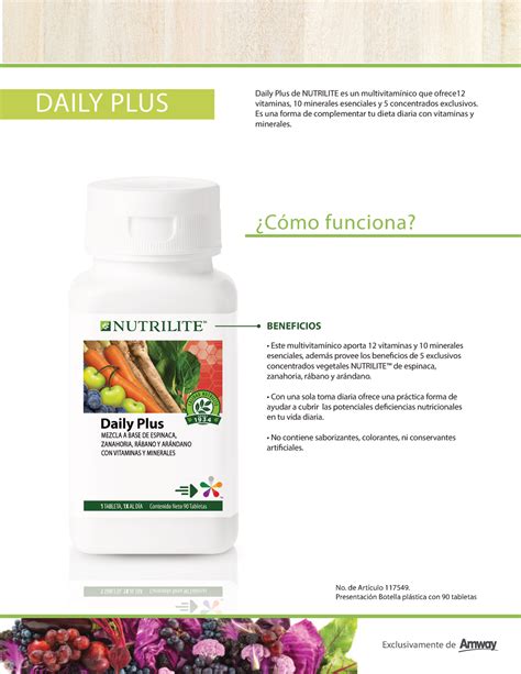 117549 VZ Hivshs Snsnan Daily Plus De NUTRILITE Es Un