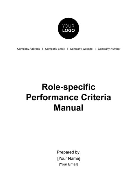 Role Specific Performance Criteria Manual HR Template Edit Online