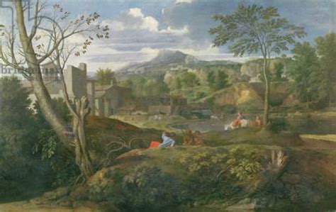 Poussin Landschaft Mit Geb Uden Kunstdruck Leinwandbild