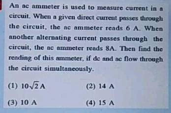 An A C Ammeter Can Be Used In Physics Questions