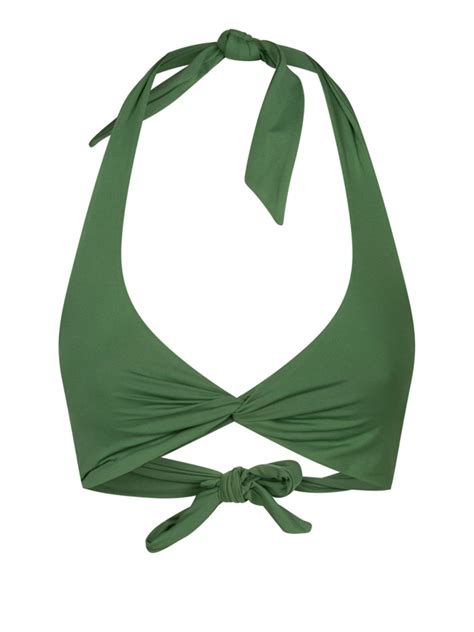 Fisico Twist Detail Bikini Green Farfetch