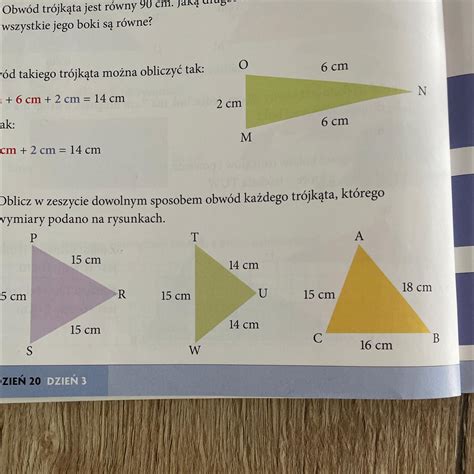 6 Oblicz w zeszycie dowolnym sposobem obwód każdego trójkąta którego