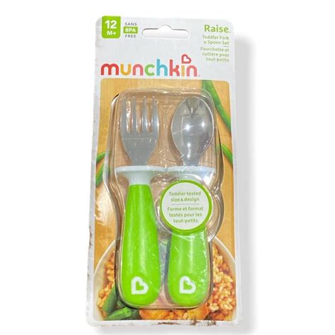 Conjunto Colher E Garfo Munchkin Inox Verde Trava De