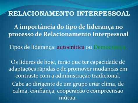 Ppt Relacionamento Interpessoal Powerpoint Presentation Free