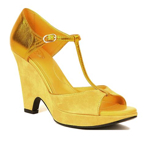 Yellow Wedge Sandals