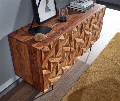 Wohnling Sideboard X X Cm Sheesham Massivholz Metall Anrichte