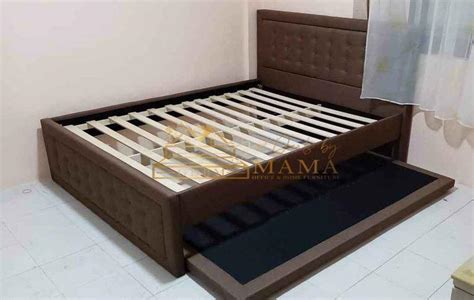 QUEEN PADDED BED WITH SINGLE SIZE TRUNDLE Furniture Home Living