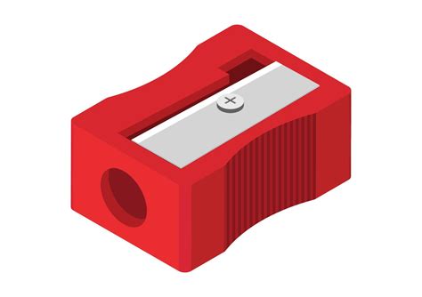 Red Pencil Sharpener Isometric Style Vector Design Illustration