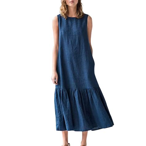 XLZWNU Womens Dresses Sundresses For Women 2024 Blue Dress Women Women