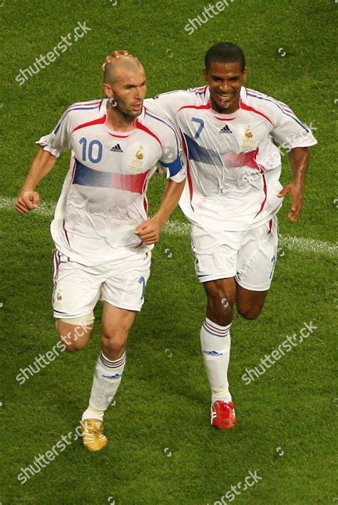 Zinedine Zidane L France Celebrates Teammate Editorial Stock Photo ...