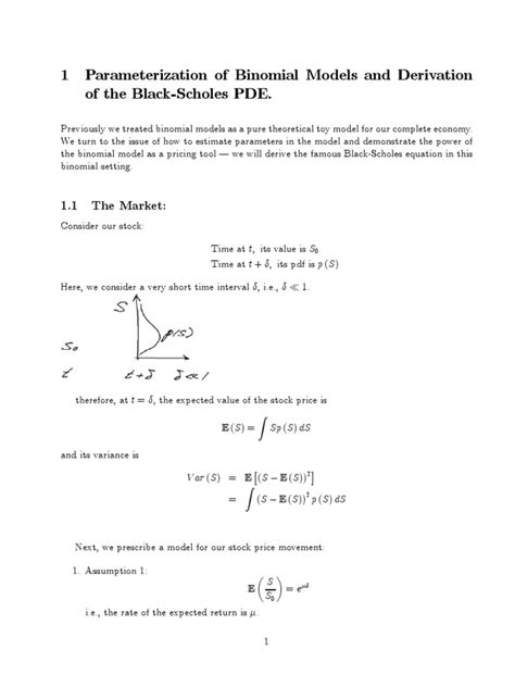 1 Parameterization Of Binomial Models And Derivation Of The Black