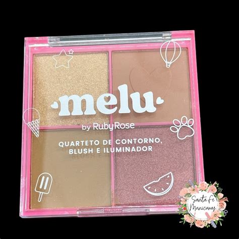 Paleta Cuarteto De Contorno Blush E Iluminador Melu By Ruby Rose