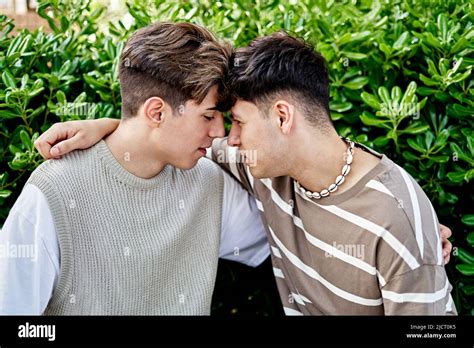 Moment Of Intimacy Of A Gay Couple Stock Photo Alamy