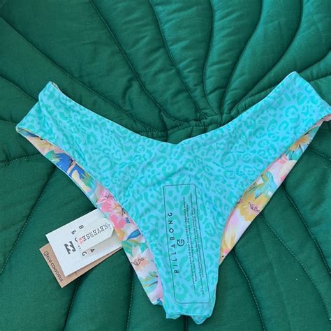 Billabong Swim Nwt Billabong Sweet Tropics Reversible Fiji Cheeky Bikini Bottoms Pastel