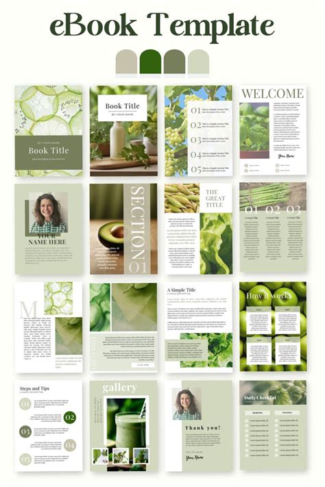 Minimalist Green Health Wellness Ebook Template In Canva In