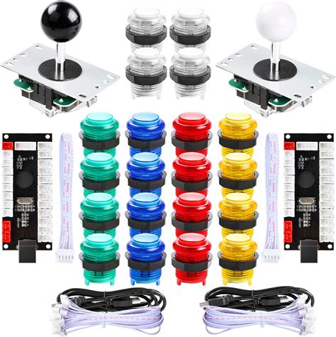 Hikig Jugadores Led Arcade Juegos Diy Piezas Kit X Usb Encoders X