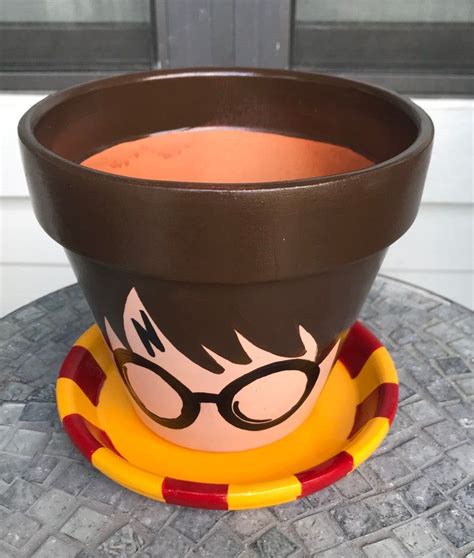 Harry Potter Flower Pot Etsy Terra Cotta Pot Crafts Diy Decorated