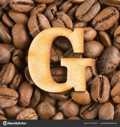 Letter Alphabet Wood Background Coffee Beans Coffea Stock Photo By