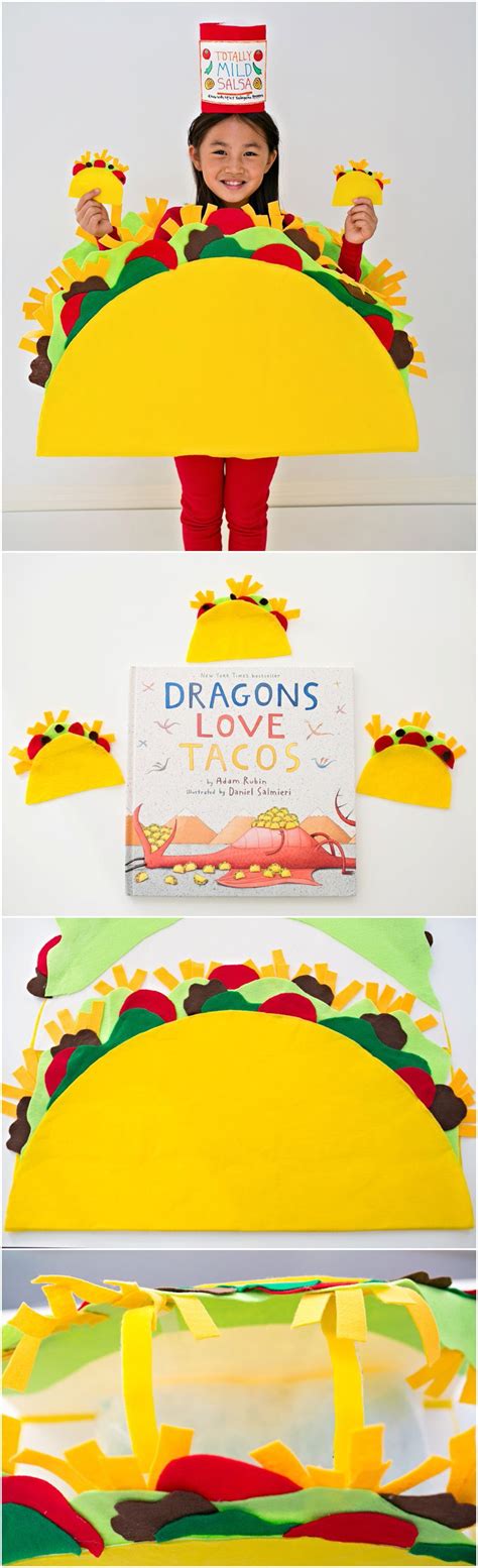 DIY NO-SEW FELT TACO COSTUME FOR KIDS | Taco costume, Halloween ...