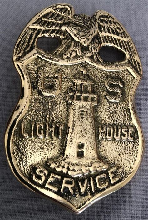 US Lighthouse Service Uniform Badge Replica Brass USLHS Eagle Light House | #4636495435