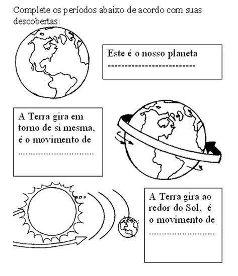 Atividades Sobre Os Movimentos Da Terra Para Imprimir A E