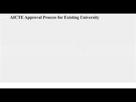 aicte approval process  existing univerity youtube