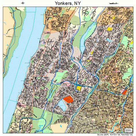 Yonkers New York Street Map 3684000