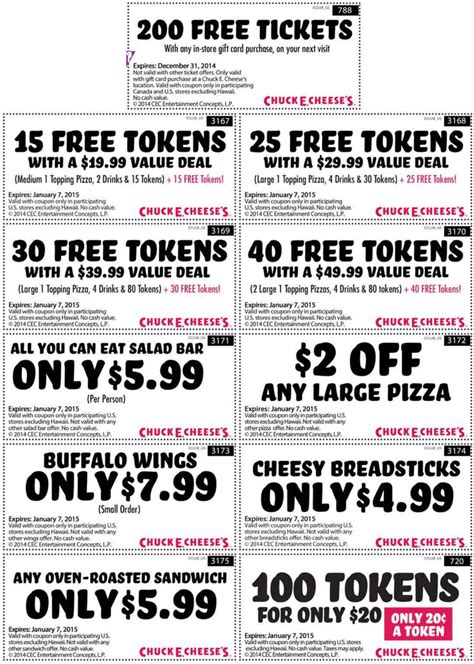 Pinned January 4th 100 Tokens For 20 More At Chuck E Cheese Pizza