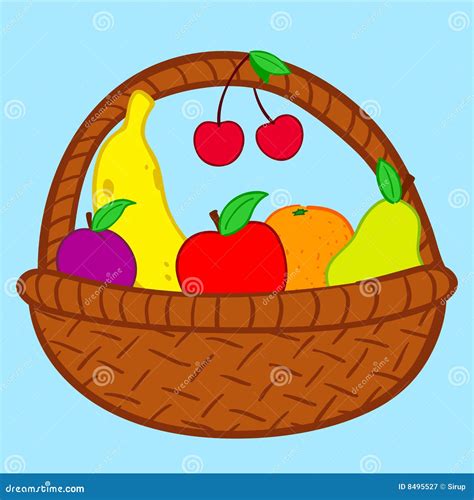 Frutta Nel Doodle Del Cestino Illustrazione Vettoriale Illustrazione