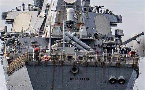 U S Warship Milius Sails Near South China Sea Island Controlled