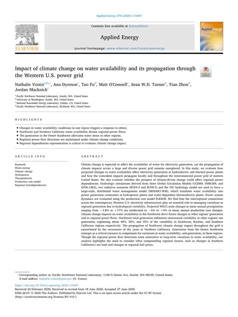 (PDF) Impact of climate change on water availability and its ... 