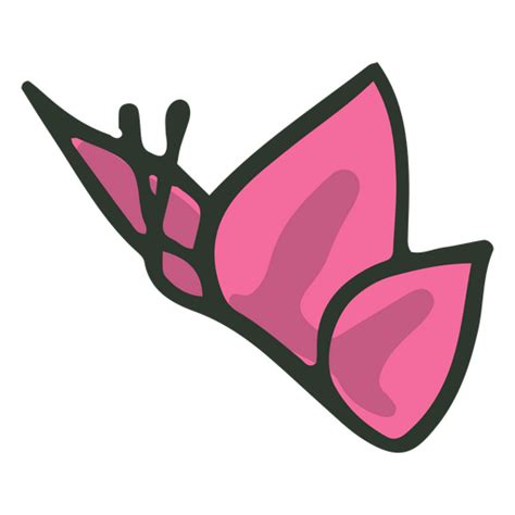 Diseño Png Y Svg De Naturaleza De Trazo De Color De Mariposa Rosa Para