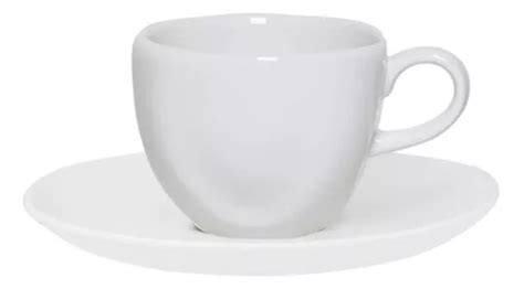 Juego De 6 Tazas Grandes De 220 Ml Con Platillos Ryo White Color