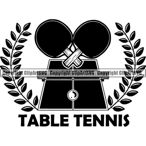 Table Tennis Logo Ping Pong Paddle Table Net Ball Olympic Sports Game Ribbon Emblem Design ...