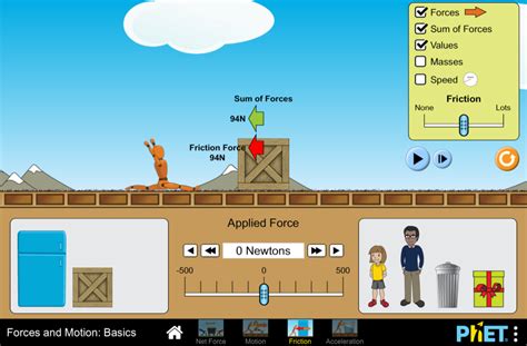 Forces And Motion Basics Force Motion Friction Phet