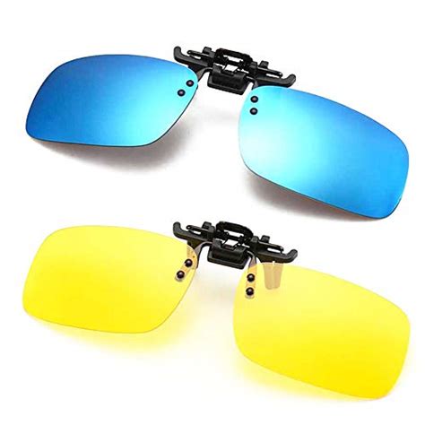 Polarized Clip On Sunglasses Anti Glare Flip Up Clip On Night Driving Glasses For Prescription