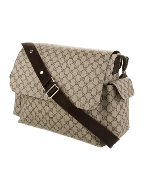 Gucci GG Supreme Monogram Messenger Diaper Bag Neutrals GUC1280180