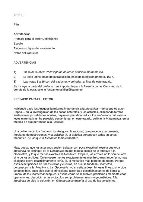 Pdf Isaac Newton Principios Matematicos De La Filosofia Natural