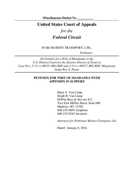 Pdf United States Court Of Appeals For The Federal Circuit Petition